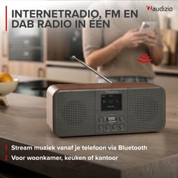 Internet radio - Audizio Bucine - FM en DAB radio - Radio met Bluetooth - Wekkerfunctie - Donkergrijs — thumbnail 2
