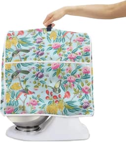 Mixer Stofkap - Keukenmachinehoes - Keuken Apparaten Beschermen - Met Handige Opbergvakken - Past op 6-8 Liter - Kolibrie Bloemen — thumbnail 4