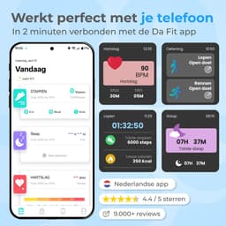 Nuvance - Smartwatch Heren - Smartwatch Dames - Geschikt voor alle Smartphones - Sporthorloge - 45mm - Stappenteller & Hartslagmeter - Zwart — thumbnail 3
