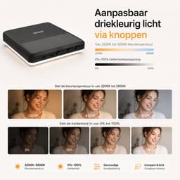 Sounix LED Video Lamp - Studiolampen - 60 LED - Selfie light - Oplaadbare - Smartphone Lamp - Zwart — thumbnail 3