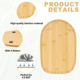 Keukenmachine Glijplank - Schuifmat Onderlegger - Gemakkelijk Verplaatsen - Antislip Onderlaag - 34 x 21 cm - Houtkleur — thumbnail 5