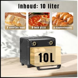 RVV® Heteluchtoven - Oven - Airfryer Oven - 23 Liter - Zwart - 32cm x 28cm x 30cm — thumbnail 2