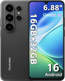 Blackview WAVE 10C Smartphone - Telefoon Dubbele Sim 4G - 6,88" HD+ IPS - 16GB(4+12) RAM - 32GB ROM - 5000 mAh - Android 16 - GPS - Zwart — thumbnail 1