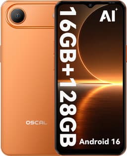 OSCAL FLAT 3C Smartphone - 4G Dual SIM - 16GB RAM - 128GB ROM - 6,56 inch - Android 16 Telefoon - 5000mAh 336Uren - 32MP - GPS - Oranje — thumbnail 1