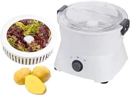 Elektrische Aardappelschiller - Groente Hakker - Keuken Voorbereiding - Eén Knop Bediening - 1 kg Capaciteit - Wit — thumbnail 2