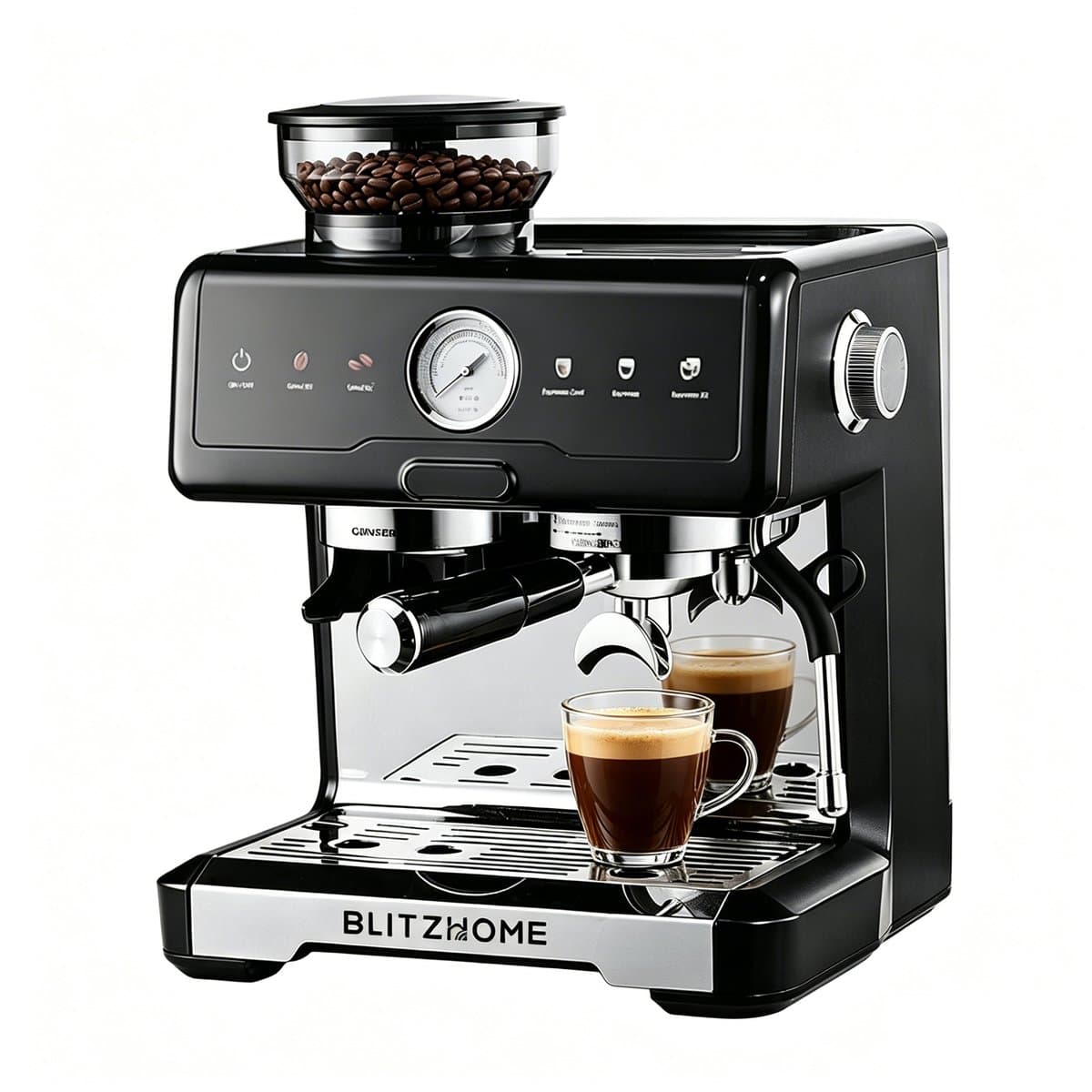 BlitzHome CM7080 Espressomachine met Koffiemolen – 20 Bar, Dual Boiler, Cold Brew & PID Temperatuurregeling – 58 mm Siebdrager — afbeelding 1