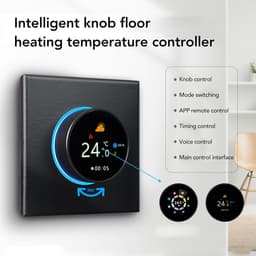 Slimme Thermostaat - WiFi Regelaar - Vloerverwarming Instellen - App Afstandsbediening - 86x86mm - Zwart — thumbnail 4