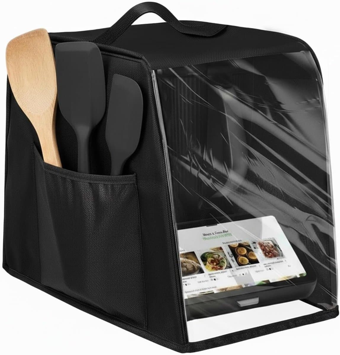 Afdekhoes Keukenmachine - Beschermhoes Deksel - Keuken Apparaat Beschermen - Geïntegreerde Handgreep - 42 x 15 x 5.5 cm - Zwart — afbeelding 1