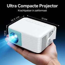 SNJY® Mini Beamer - Mini Projector - Beamer Full HD - 180° Draaibaar - 50% Zoom - Wit — thumbnail 5