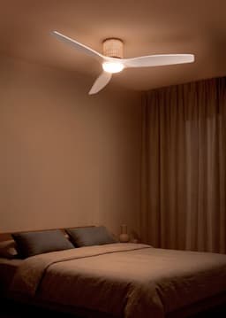 CREATE - Plafondventilator stil 40W (Ø132cm) - Sfeer- en hoofdverlichting LED - Afstandsbediening - 6 snelheden - Programmeerbaar - WIND CALM CUSTOM RATTAN — thumbnail 1
