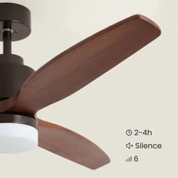 Fantiluxe - Tarek - Plafondventilator met verlichting - Bruin Donker Hout - Ø132cm - Afstandsbediening - Met lamp - Plafond ventilator - Slaapkamer — thumbnail 4