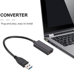 USB naar Adapter - Video Converter - Extra Monitor - Plug and Play - 1080P HD - Zwart — thumbnail 5