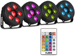 Fuzzix partystarter - Met rookmachine en 4 discolampen - Feestverlichting pakket - Met RGB LED’s — thumbnail 5