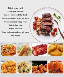Heteluchtoven - Airfryer Frituurpan - Gezond Koken - Snelle Luchtcirculatie - 1500W - Zwart — thumbnail 3