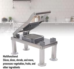 Groentenhakselaar met Container - Voedselsnijder Keuken - Snel Ingrediënten Snijden - Roestvrijstalen Bladen - 34 x 24 x 18 cm — thumbnail 5