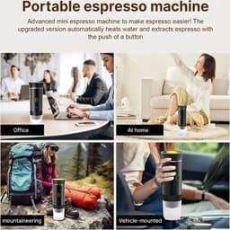 Draagbaar koffiezetapparaat, 3-in-1 elektrisch koffiezetapparaat, geschikt geschikt voor koffiecapsules en gemalen koffie, ondersteunt koud zetten en verwarmen (wit). — thumbnail 5