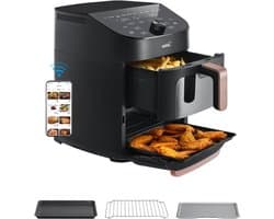 Verticale Airfryer - Dubbele Zone - Veelzijdig Koken - App Bediening - 11 Liter - Zwart