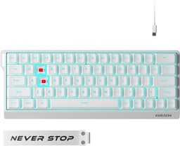 EWEADN Mechanisch Gaming Toetsenbord 60% Draadloos - RGB Verlichting - Rode Switches - Compact Mini Keyboard - Wit — thumbnail 1