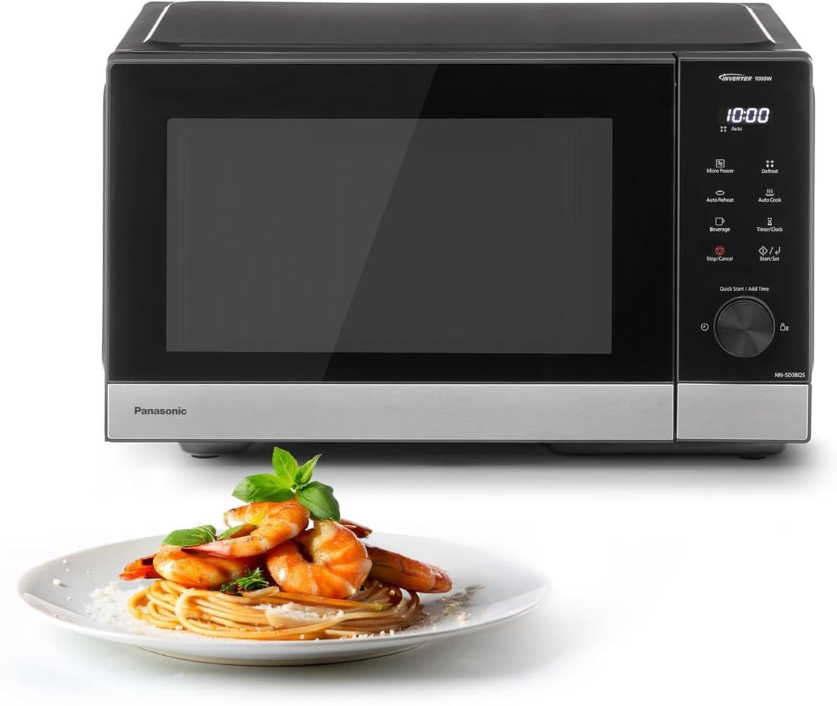 Magnetron Oven - Keukenapparaat - Snel Opwarmen - Inverter Technologie - 29L Inhoud - Zwart RVS — afbeelding 1