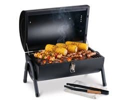 Cheqo® Houtskool BBQ - Tafelbarbecue - Tafelgrill - Draagbare Barbecue - Camping BBQ - Opvouwbaar en Inklapbaar - Mini BBQ voor Balkon - Compact - Houtskoolbarbecue - Tafel BBQ - Picknick BBQ - Grillrooster - Barbecue - Buitengrill