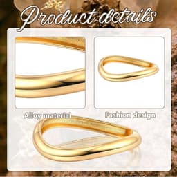 Set van 2 damesarmbanden van roestvrij staal in goud en zilver, elegante sieraden met stevige pasvorm, perfect als cadeau voor mama, vriendin of dochter — thumbnail 3