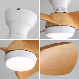 Plafondventilator Met Lamp - 3 ABS Bladen - Ø 23 inch - Dimbare lamp met 3 lichtstanden - Met Afstandsbediening - LED's Light - Wit — thumbnail 5