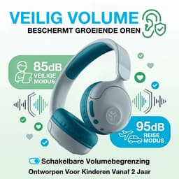 JLab JBuddies Draadloze Kinderkoptelefoon - Hoofdtelefoon Kinderen Draadloos & Bedraad (2-in-1) - 85 dB Veilig Volumebegrenzer - 50+ uur - Met Microfoon - Bluetooth - Vanaf 2 jaar – Koptelefoon Kinderen - Blauw — thumbnail 3