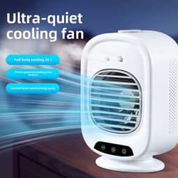 KZQ Draagbare 2 In 1 Luchtkoeler Wit Luxe Model - Draagbare Luchtkoeler Bureauventilator Met 3 Snelheden Usb Voor Kantoor Of Slaapkamer - Extra Functies En Hoger Vermogen — thumbnail 5