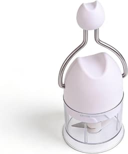 Keukenmachine Mini Chopper - Uienmolen Keukengadget - Groenten Snijden - Handslinger Bediening - 18 cm Hoog - Wit — thumbnail 1