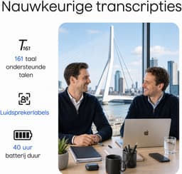 Stelie AI Voice Recorder - Digitale Opname Recorder met AI Transcriptie - 64 GB - 40 Uur Opnameduur - 161 Talen - Geluidsrecorder voor Vergaderingen en Interviews — thumbnail 2