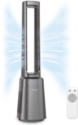 Auronic Torenventilator - Bladeless Model 2 in 1 - Luchtreiniger met HEPA-filter - Ventilator - 10 Standen - Afstandsbediening - 105 cm - Lichtgrijs — thumbnail 1