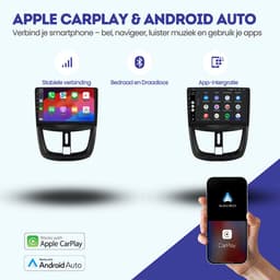 CarPlay autoradio geschikt voor Peugeot 206+ | 2009 t/m 2013 | Android 13 | Draadloos Apple CarPlay & Android Auto | 2GB + 32GB | Denago DNG-A398 | 2025 model | 2009 2010 2011 2012 2013 | Bluetooth & Wifi — thumbnail 1