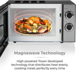 Magnetron met draaiknop - Oven snel - Maaltijden opwarmen - Spiegeldeur design - 20 liter inhoud - Zwart — thumbnail 5