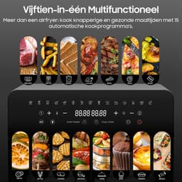 Twee Zones Airfryer - 23L grote capaciteit Heteluchtfriteuse - met afneembaar tussenstuk en dubbele franse deuren - 2200W krachtige dubbele kookzone - 15 voorgeinstelde kookprogramma’s - 12 handige accessoires — thumbnail 5