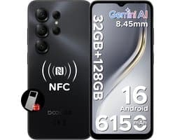 DOOGEE NOTE 56 X PRO - Smartphone - Android 16 -32 GB RAM + 128 GB ROM / 2 TB TF - 6150 mAh - 8,45 mm ultraslank - 6,56 inch HD+ - 13 MP + 8 MP - NFC - Face ID - Gemini AI - GPS