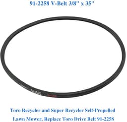 V-riem Grasmaaier - Aandrijfriem Loopmaaier - Grasmaaier Onderhoud - Vervangt OEM 91-2258 - 3/8 x 35 inch - Zwart — thumbnail 3