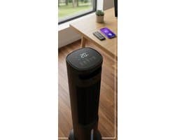 Luchtkoeler Verdampingskoeler 5L – Smart CoolBreeze Air Tower met Ionisator, App & Afstandsbediening, Timer, 3 Snelheden, 30 m², Energiezuinig 75W – Zwart Urbanhome