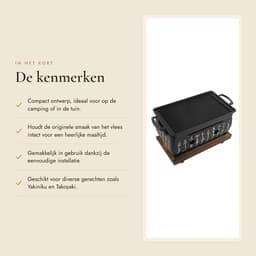 Dailygoods- Barbecue Japanse Stijl - Houtskool Grill - Keramische Grill - Mini BBQ - Gezinsvriendelijk - Hoogwaardige Materialen — thumbnail 4
