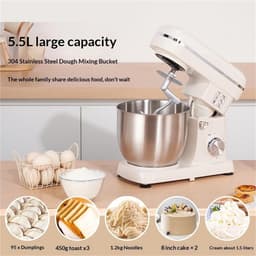 Staande mixer, Roestvrijstalen Keukenmixer Voor Het Bakken Van Commerciële Taarten Met 7 Aanpassingen — thumbnail 2