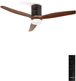CREATE - Plafondventilator silent 100% hout 40W (Ø132cm) - Met licht LED - Afstandsbediening - 6 snelheden - Programmeerbaar - WIND CALM NATURAL WOOD — thumbnail 1