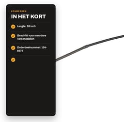 Dailygoods- Remkabel 147,32 cm - Geschikt voor Toro Maaier 20013/20014/20017 - Onderdeelnummer 104-8676 - Duurzaam materiaal - Betrouwbaar en praktisch - Kabel — thumbnail 4