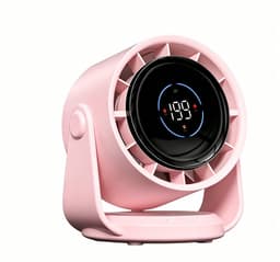 Portable Fan- Bureauventilator - Adjustable Cooling Fan-Convenient Digital Display Fan -USB Office Fan-Indoor Fan Suitable for Indoor Use-199 instelbare windsnelheden om uit te kiezen - Roze — thumbnail 1