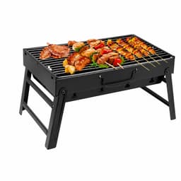 Houtskool BBQ Grill - Opvouwbaar - Draagbare Barbecue - RVS - Zilver — thumbnail 1