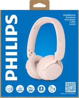 PHILIPS TAH4000 draadloze on-ear hoofdtelefoon, 70 uur afspeeltijd, Dynamic Bass, 32 mm drivers, Bluetooth 6.0 Multipoint, snelkoppelen, vervangbare kussentjes & batterij, licht & opvouwbaar – roze — thumbnail 5