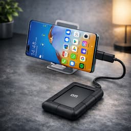 DM Externe Harde Schijf 2TB - USB C - Stootvaste Draagbare HDD - Hoge Opslagcapaciteit - Zwart — thumbnail 5