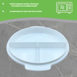 QUOVO® Magnetron Bord - Magnetron Bakjes met Deksel - Magnetron Bord met Deksel - Wit - 21cm x 21cm x 4cm — thumbnail 3