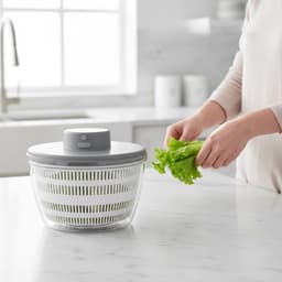Elektrische Salade Spinner - Groente Droger - Snel Groenten Drogen - Grote 4L Kom - 22 cm - Grijs — thumbnail 2