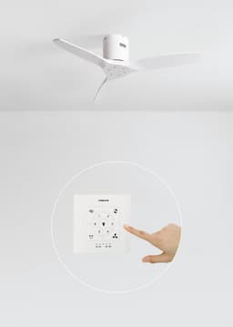 CREATE - Plafondventilator silent 100% hout 40W (Ø112cm) - Geen licht - Controller voor wandmontage + afstandsbediening - 6 snelheden - Programmeerbaar - WIND CALM NATURAL WOOD — thumbnail 3