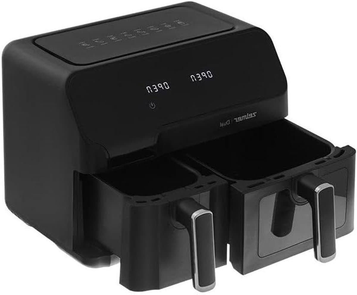 Dubbele Airfryer - Vetvrije Frituurpan - Gezond Koken - Twee Manden - 9 Liter - Zwart — afbeelding 1