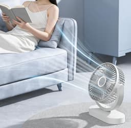KZQ Usb Tafelventilator Stil Kantelbaar Met 3 Snelheden - Bureauventilator Voor Koeling Thuis En Kantoor - Oranje — thumbnail 3